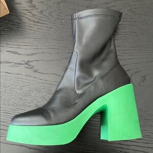 ASOS Black and Green Platform Shoes with Bold Design